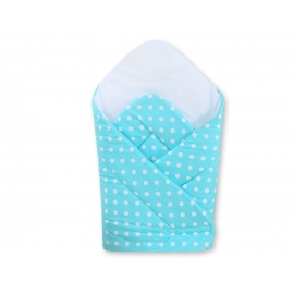 Babytäcke - hjärtan Vita Prickar på turquoise