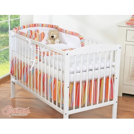 Babysäng Bäddset / Sängkläder 3-delar hjärtan orange ränder