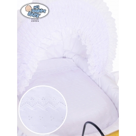Bäddset / Sängkläder 2-delar till Babykorg Charlotte no. 2100/72100med vit broderat Bäddset