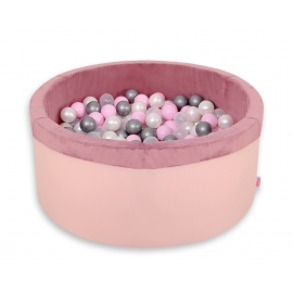 Bollhav minky med 200 bollar, Bollpool - pastel rosa
