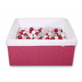 Bollhav minky med 200 bollar, Bollpool - wine red stjärnor