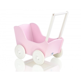 Dockvagn i trä Milla utan bäddset Vit-Rosa