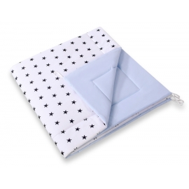 Double-sided Tipitält lekmatta dubbelsidig Black stjärnor/blå