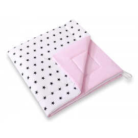 Double-sided Tipitält lekmatta dubbelsidig Black stjärnor/rosa