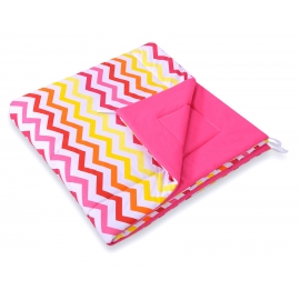 Double-sided Tipitält lekmatta dubbelsidig Chevron pink-yellow
