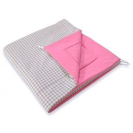 Double-sided Tipitält lekmatta dubbelsidig Grey checkered-rosa