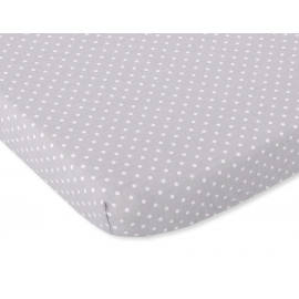 Dra-på-lakan i bomull 140x70cm Vita Prickar på grå