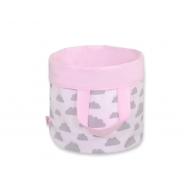 Dubbelsidig Leksakskorg S - moln grå/rosa
