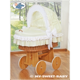Exklusiv Babykorg på hjul Amelie cream