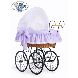 Exklusiv Gammaldags Babykorg Christine - White - lilac with lace
