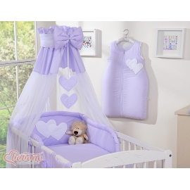 Himmel till babysäng Chiffon Hjärtan lila