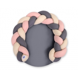 Lekhage Skyddsfläta Kudde med lekmatta- beige-pastel pink-Antracit