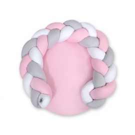 Lekhage Skyddsfläta Kudde med lekmatta- vit-pink-grå