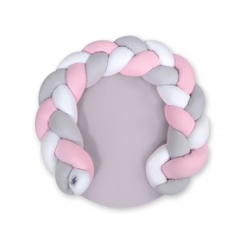 Lekhage Skyddsfläta Kudde med lekmatta- vit-pink-grå