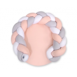 Lekhage Skyddsfläta Kudde med lekmatta- vit-powder pink-grå