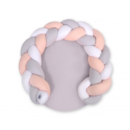 Lekhage Skyddsfläta Kudde med lekmatta- vit-powder pink-grå