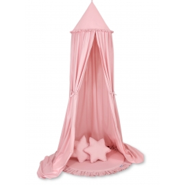 Set: Sänghimmel upphängd från taket med Lekmatta med Kuddar - pastel rosa
