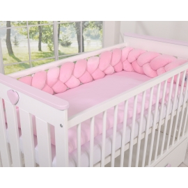 Spjälsägsskydd till Spjälsäng i minky 180cm - rosa
