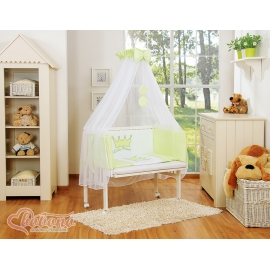 Spjälsäng bedside Sidosäng med madrass med sängkläder Little Prince/Princess grön