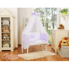 Spjälsäng bedside Sidosäng med madrass med sängkläder Little Prince/Princess lila