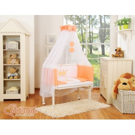 Spjälsäng bedside Sidosäng med madrass med sängkläder Little Prince/Princess peach