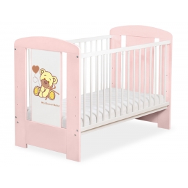 Spjälsäng 120x60cm Nallebjörn med rosett cream no. 5004-01-321