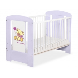 Spjälsäng 120x60cm Nallebjörn med rosett lilac no. 5004-09-325