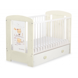 Spjälsäng 120x60cm Sweet bears med lådor MAXI