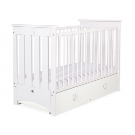 Spjälsäng 120x60cm white med lådor MAXI