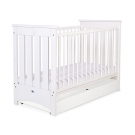 Spjälsäng 120x60cm white med lådor STANDARD