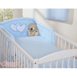 Spjälskydd till spjälsäng 120x60 och 140x70 hjärtan blå