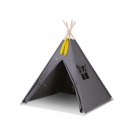 Tipi lektält och dekorfjädrar Antracit