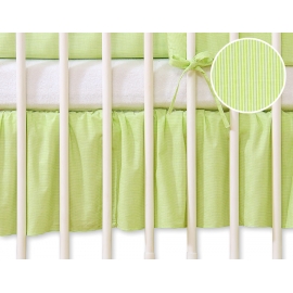 Volang / sängkappa till Babysäng 140x70cm- hjärtan green ränder