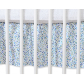Volang / sängkappa till Babysäng 140x70cm- hjärtan små blå blommor