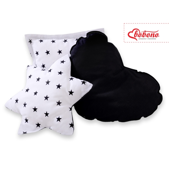 3-delar kuddar - Black stjärnor/black