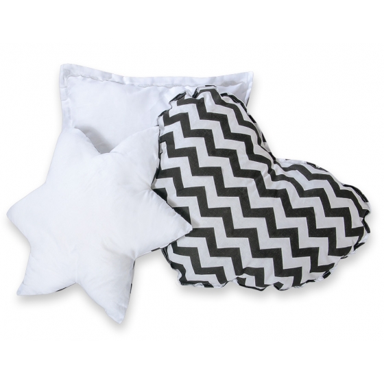 3-delar kuddar - Chevron black