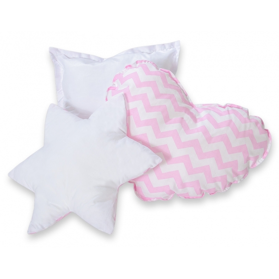 3-delar kuddar - Chevron rosa