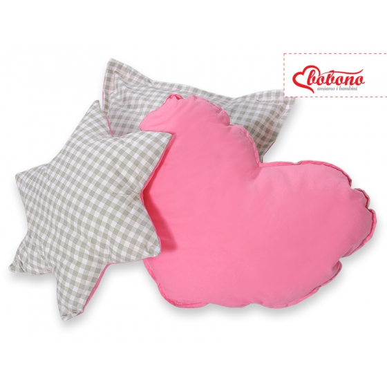 3-delar kuddar - Grey checkered- rosa