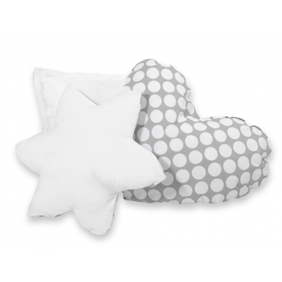 3-delar kuddar - grey med Vita Prickar