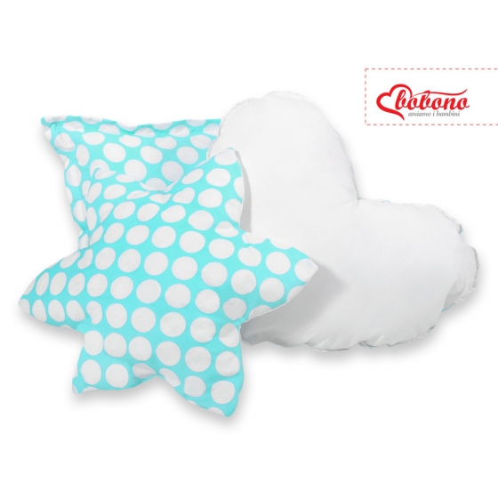 3-delar kuddar - turquoise med Vita Prickar