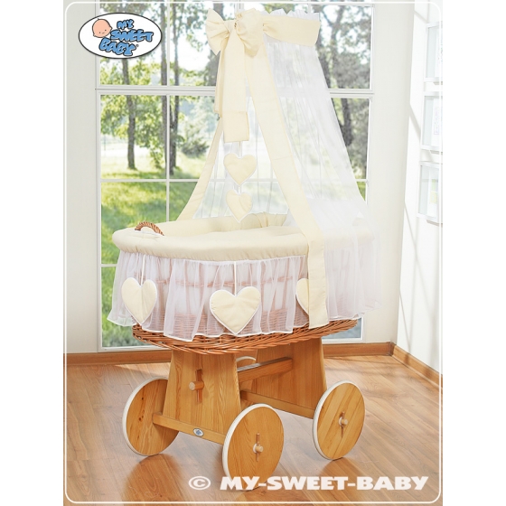 Babykorg med himmel Amelie cream