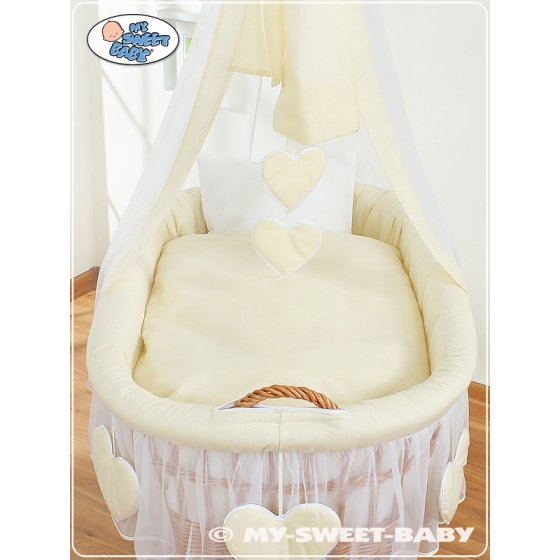 Babykorg med himmel Amelie cream