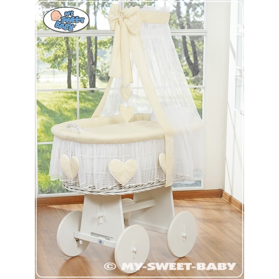 Babykorg med himmel Amelie cream