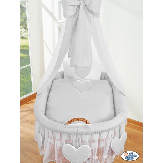 Babykorg med himmel Amelie grå