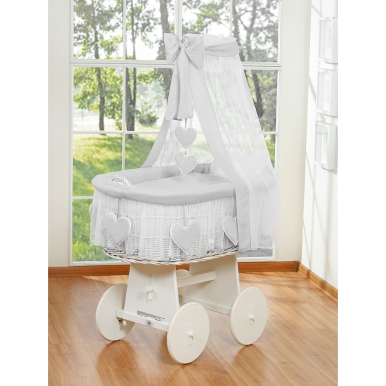 Babykorg med himmel Amelie grå