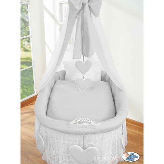 Babykorg med himmel Amelie grå