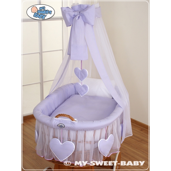Babykorg med himmel Amelie lila