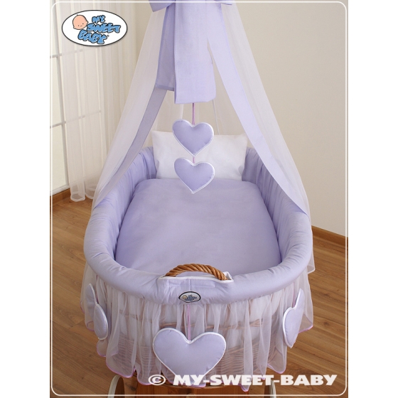 Babykorg med himmel Amelie lila