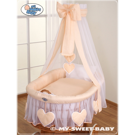 Babykorg med himmel Amelie peach