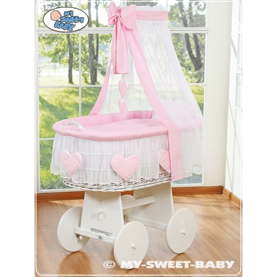 Babykorg med himmel Amelie rosa